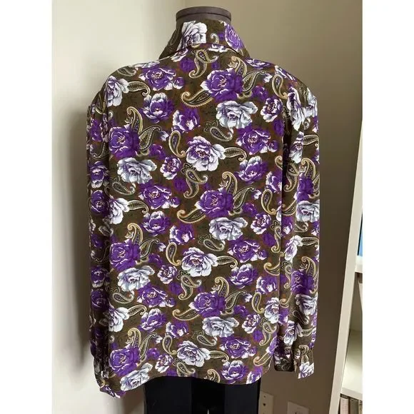 💜 Vintage Floral Paisley Blouse - Picture 7 of 10